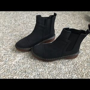 Black combat ankle boots